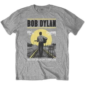 image of Bob Dylan - Slow Train Mens Medium T-Shirt - Grey