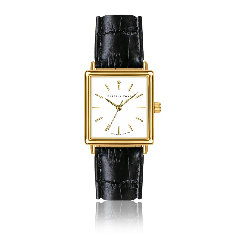 Image of Isabella Ford Leather watch woman Isabella Ford Charlotte Noir Female 26x28 mm