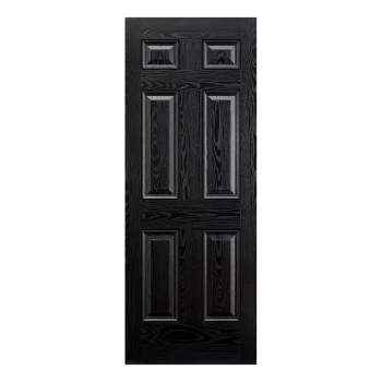 Image of LPD Colonial Victorian Fully Finished Black Composite External Front Door - 1981mm x 838mm (78 inch x 33 inch) White LPD Doors GRPCOLBLA33