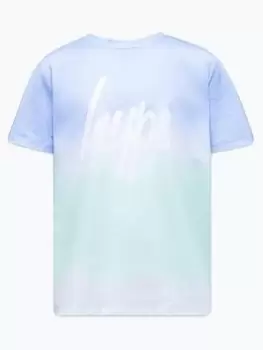 Hype Girls Ombre Mint Blue Blur Script T-Shirt, Blue, Size Age: 9-10 Years, Women