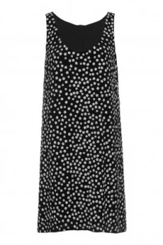 Image of French Connection Dorothy Drape Sleeveless Floral Dress Black