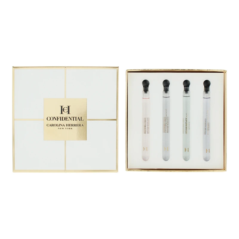 Image of Carolina Herrera Confidential Giftset - 4x4ml Orange Affair Eau de Toilette Splash - Bergamot Bloom Eau de Toilette Splash - Vetiver Paradise Eau de t