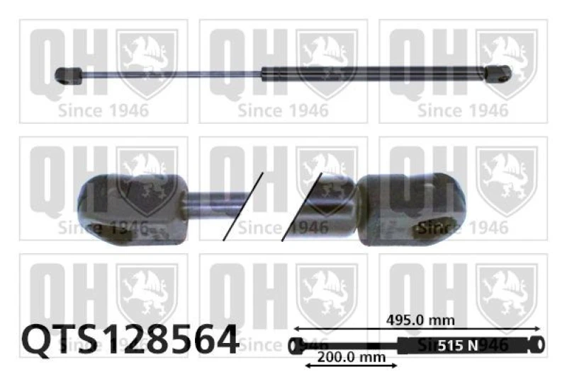 Image of QUINTON HAZELL Tailgate strut QUINTON HAZELL QTS128564