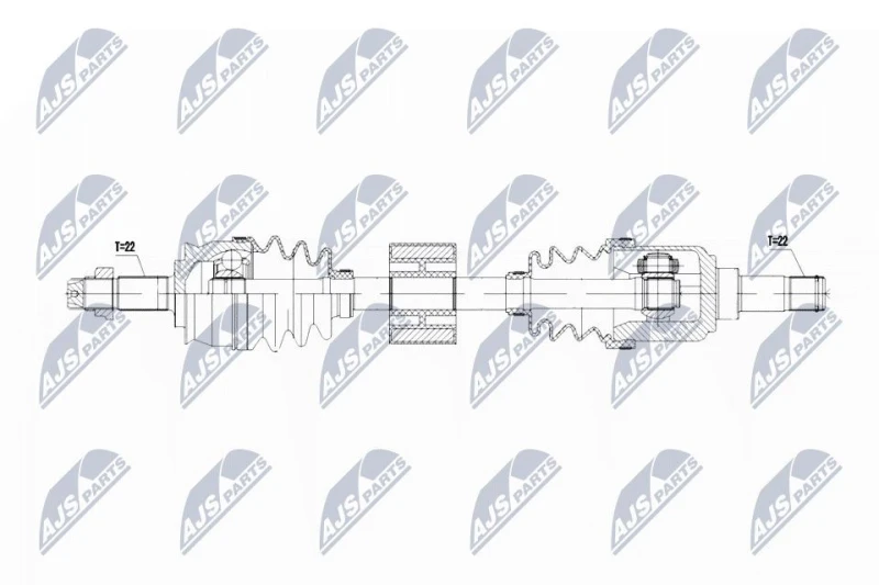 Image of NTY NPW-FT-069 Drive shaft Front Axle Right Drive Shaft (13)