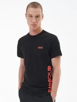 Image of Barbour International Bold Side Logo T-Shirt - Black Size M Men