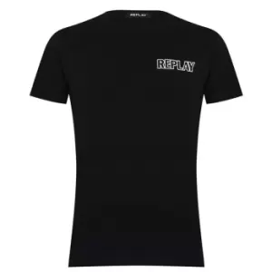 Image of Replay Back Logo T Shirt - Black