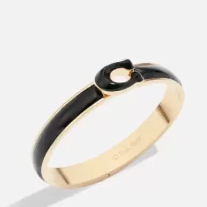 Image of Coach Tabby Enamel Gold-Tone Bangle