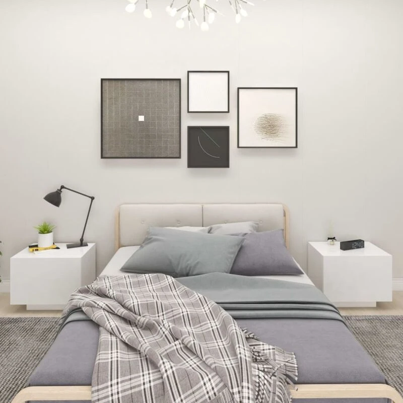 Image of VIDAXL Bedside Cabinet White 100x35x40cm Engineered Wood Vidaxl 8720286640470