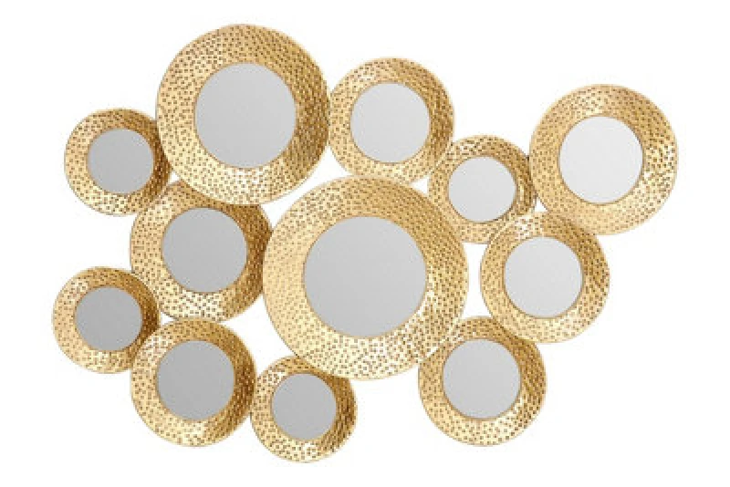 Image of Premier Housewares Marcia Hammered Wall Mirror Gold
