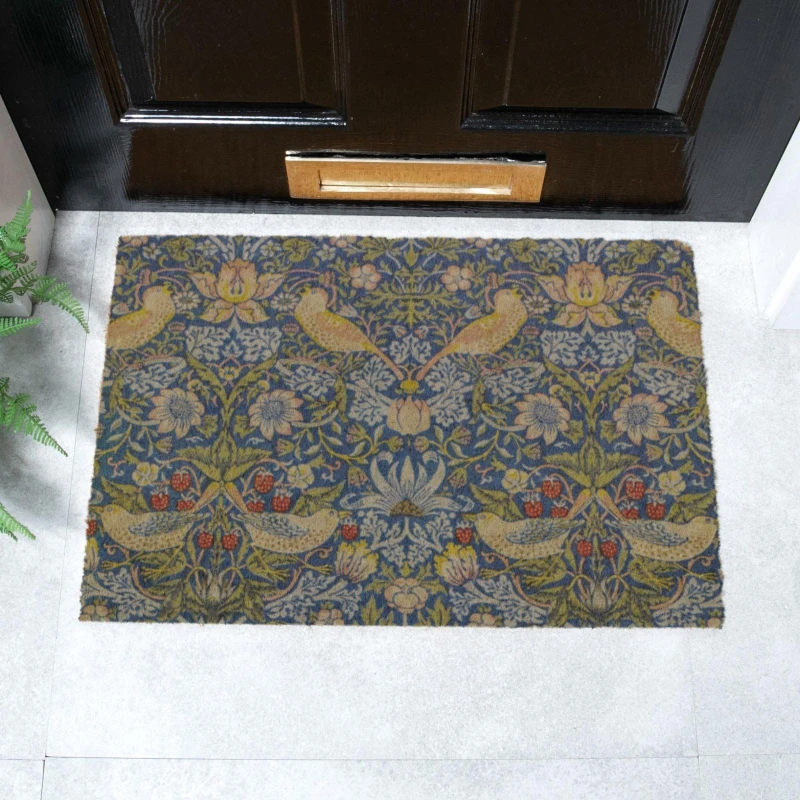 Image of Artsy Doormats Strawberry Thief William Morris Doormat (60 X 40Cm)