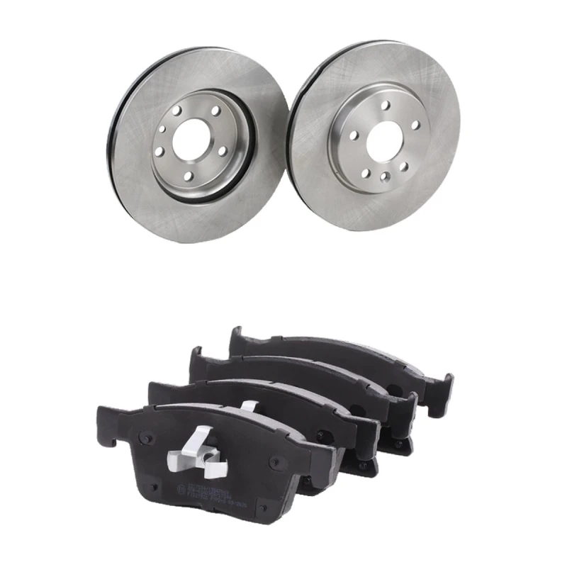 Image of RIDEX 3405B2539 Brake disc and pads set Front Axle, Brake Disc Type: internally vented, with acoustic wear warning Brake Set,disc brakes (3405)