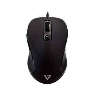 Image of V7 MU300 PRO USB 6-Button Wired Mouse with Adjustable DPI - Black