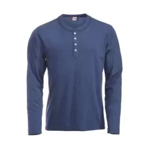 Image of Clique Mens Orlando Melange Long-Sleeved T-Shirt (XL) (Blue Melange)