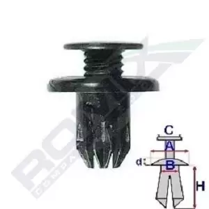 Image of ROMIX Clip, trim-/protection strip BMW,HONDA,MINI 60002 07130702966,91512SX0003