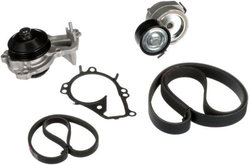 Image of GATES Water Pump + V-Ribbed Belt Kit GATES KP136PK1070