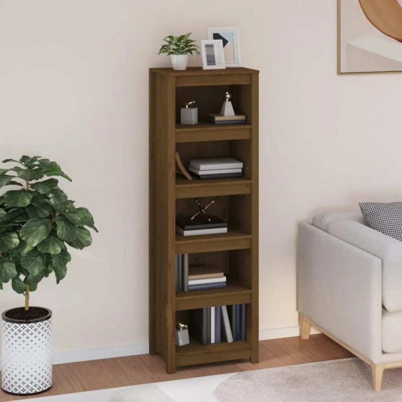 Image of Vidaxl Book Cabinet Honey Brown 50X35X154cm Solid Wood Pine, Brown 821717