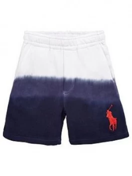 Image of Ralph Lauren Boys Ombre Big Pony Jersey Shorts - White, Size 8 Years, S