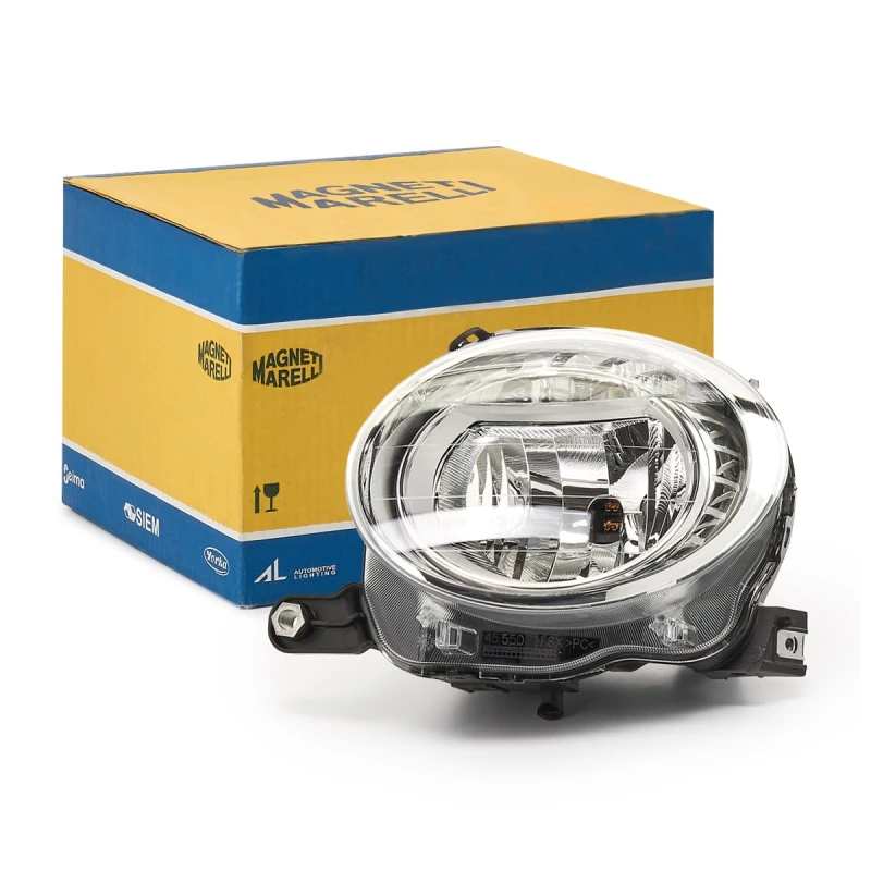 Image of MAGNETI MARELLI 712455501129 Headlights H7, Left, with motor for headlamp levelling, Halogen Headlight (259)