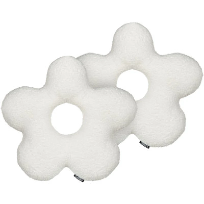 Image of Beliani Set Of 2 Decorative Cushions Camponula Boucle 40 X 40 Cm Off-White Solid