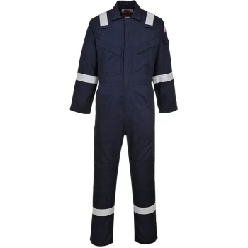 Image of Portwest - FR21NARS - sz S Flame Resistant Super Light Weight Anti-Static Coverall 210g - Navy