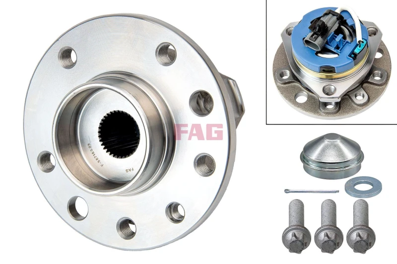 Image of FAG 713 6440 60 Wheel bearing kit Photo corresponds to scope of supply, with integrated ABS sensor Wheel Bearing Kit (654)