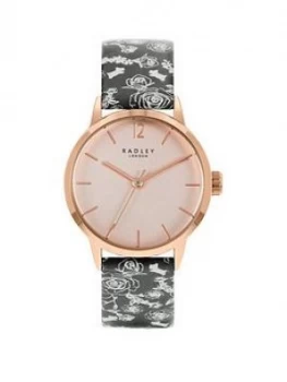 image of Radley Radey Charcoal Dog Print Strap Watch