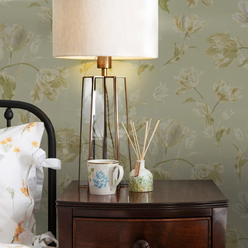 Image of Laura Ashley Gosford Sage Green Wallpaper Green unisex One Size