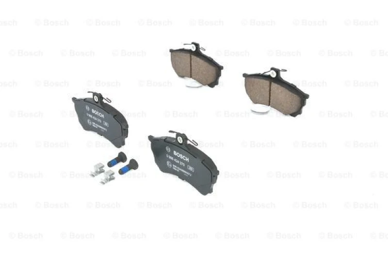 Image of Bosch 0 986 424 370 Brake pad set with acoustic wear warning, with accessories, with bolts/screws Low-Metallic Brake Pad Set,disc brake (402)