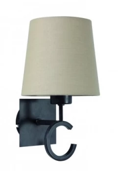Image of Wall Lamp 1 Light E27 with Taupe Shade Brown Oxide