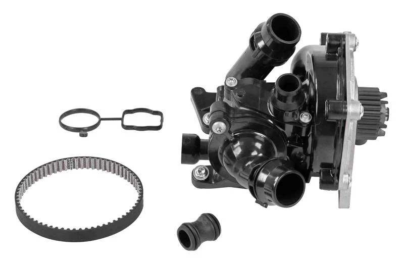 Image of VEMO V15-99-2115 Engine thermostat EXPERT KITS + Opening Temperature: 90°C, with gasket/seal, Synthetic Material Housing, with belt Thermostat,coolan