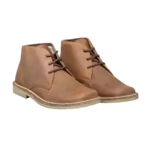Image of Roamers Mens Waxy Leather Fulfit Desert Boots (8 UK) (Brown)