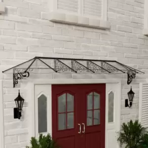 image of 13a 10 x 2a 11 Palram Canopia Lily 4100 Black Clear Large Door Canopy (4.21m x 0.88m)