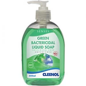 image of Cleenol Liquid Hand Soap Green Bactericidal 500ml