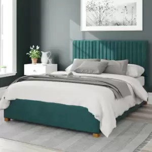 Image of Aspire Grant Velvet Kingsize Ottoman Bedframe - Emerald