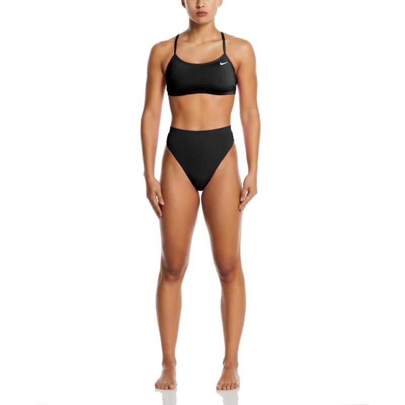 Image of Nike High Waisted Bikini Bottom Womens - Black 8