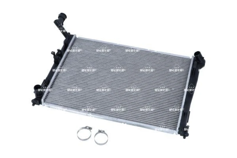 Image of NRF 53821 Engine radiator EASY FIT Brazed cooling fins, Aluminium, with mounting parts Aluminium Radiator,engine cooling (470)