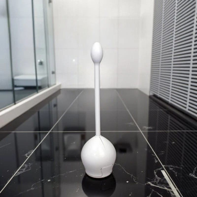 Image of Showerdrape Hatch Collection White Toilet Brush & Holder White