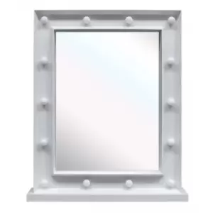 Image of Dressing Table Make Up Mirror with Hollywood LED Light 40x50cm - TJ Hughes