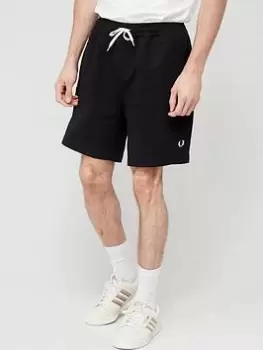 image of Fred Perry Reverse Tricot Jersey Short, Black, Size L, Men