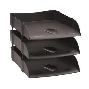 image of Avery Desktop Range DR100 EcoFriendly Self Stacking Letter Tray Black