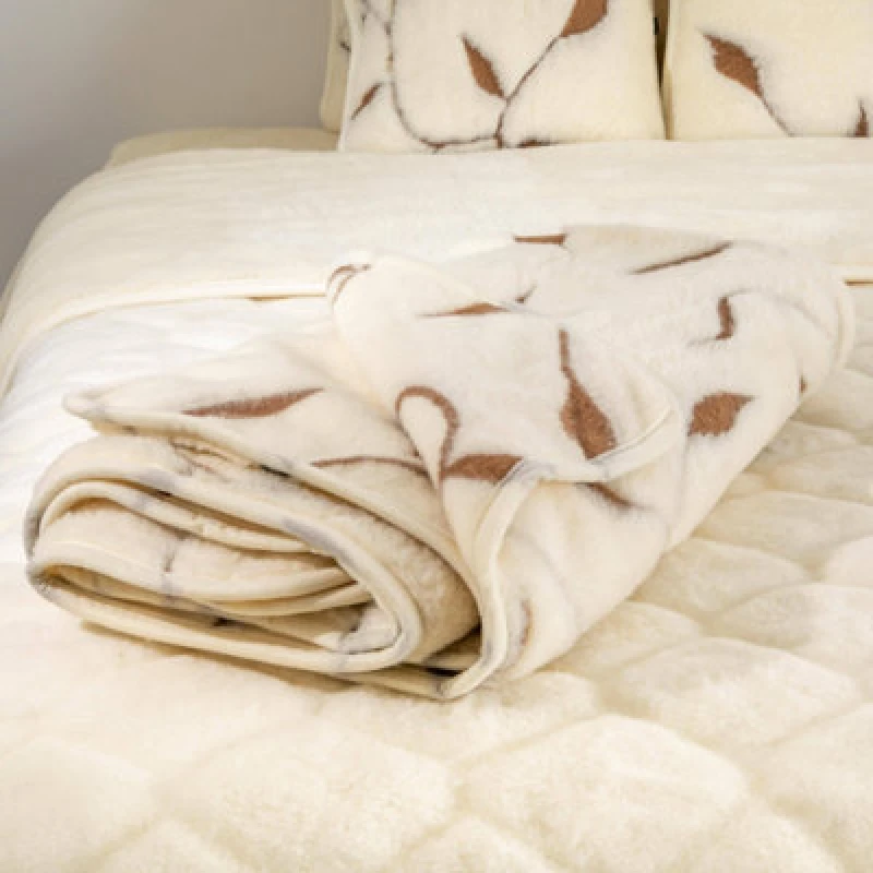 Image of Native Natural Merino Wool Blanket 130X170 - Leaf