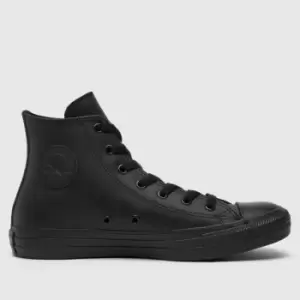 image of Converse Black All Star Hi Leahter Youth Trainers