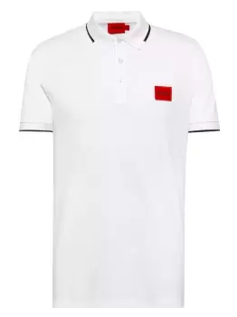 HUGO Logo-patch Polo Shirt White