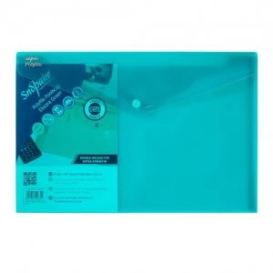 Image of Snopake Polyfile Wallet File Foolscap Electra Green PK5