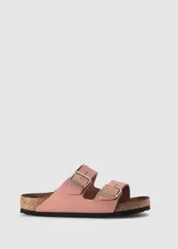 image of Birkenstock Womens Arizona Nubuck Leather Sandal In Old Rose