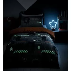 Image of Portfolio Home Kids Club Computer Gamer Grey Duvet Cover And Pillow Cases Bed Set - King Size
