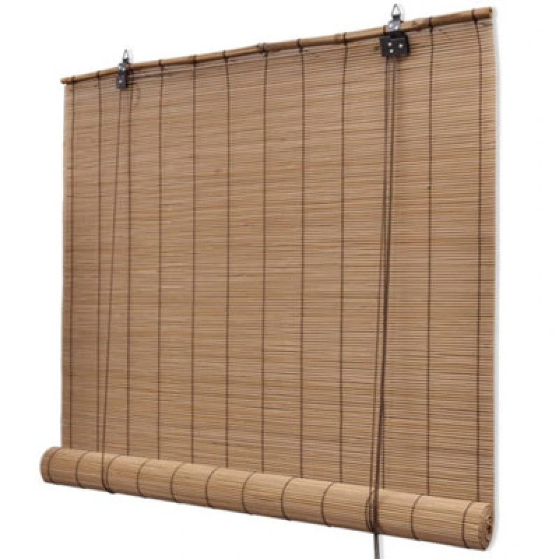 Image of Vidaxl Brown Bamboo Roller Blinds 80 X 160 Cm