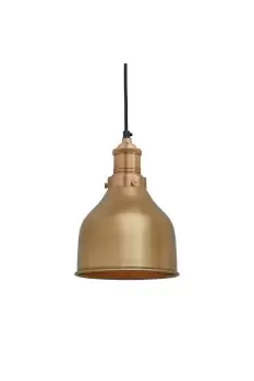 image of Brooklyn Cone Pendant, 7 Inch, Brass, Brass Holder