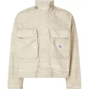Image of Calvin Klein Jeans Boxy Cropped Shacket - Beige