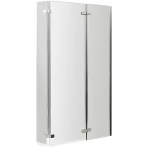 image of Nuie - Quattro 812mm Square Double Hinged Shower Bath Screen - NSBS3 - Silver